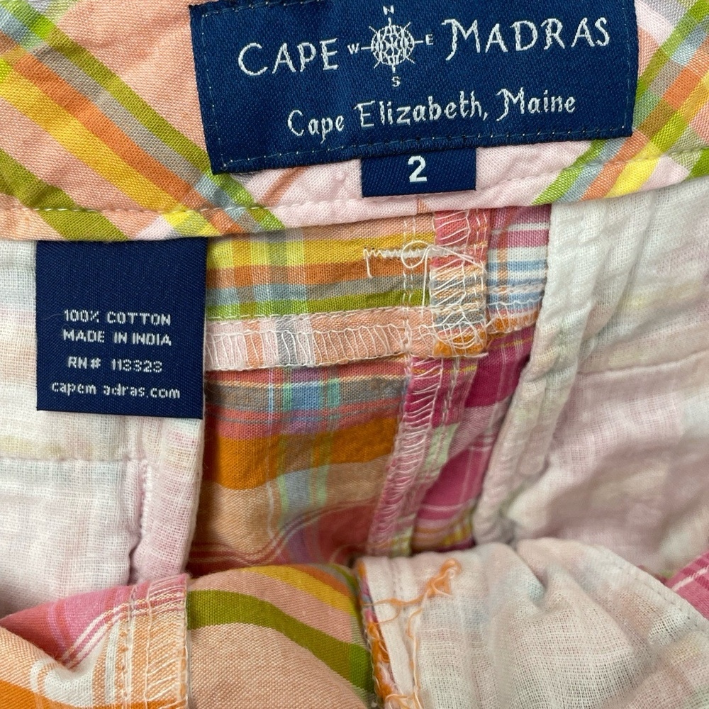 Cape Madras Multi Color Plaid Pink Print‎ Button Closure Preppy Skirt Size 2 XS - Picture 6 of 8